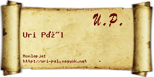 Uri Pál névjegykártya